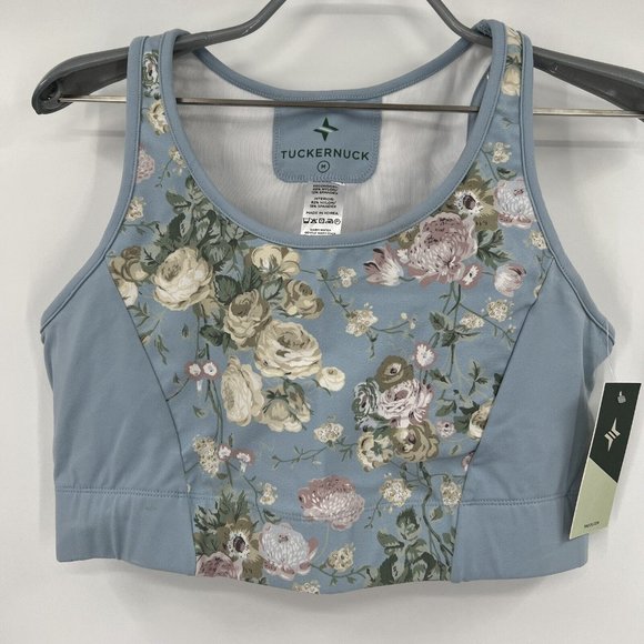Tuckernuck Other - Tuckernuck TNUCK Sport Breezy Blue Chintz Sports Bra sz M NWT Power Mesh